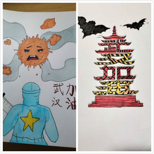 5八年级学生的美术作品